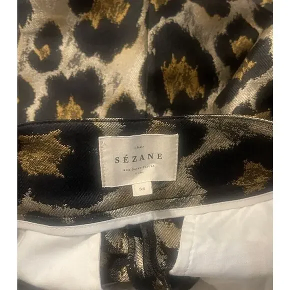 Sezane Leopard Print Damon Trousers - Picture 6 of 7
